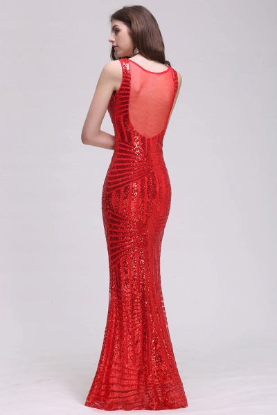 Elegant Mermaid Sequined Jewel Sleeveless Floor-Length Bridesmaid Dress_2