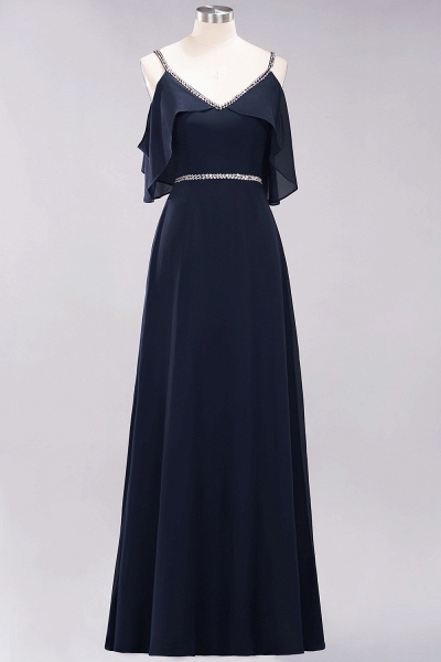 elegant A-line Chiffon V-Neck Spaghetti Straps Sleeveless Floor-Length Bridesmaid Dresses with Beading Sash_27