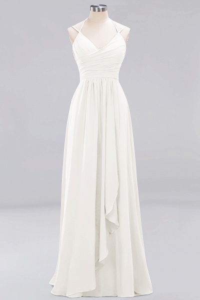 A-line Chiffon Spaghetti Straps Sleeveless Ruffles Floor-Length Bridesmaid Dresses_2