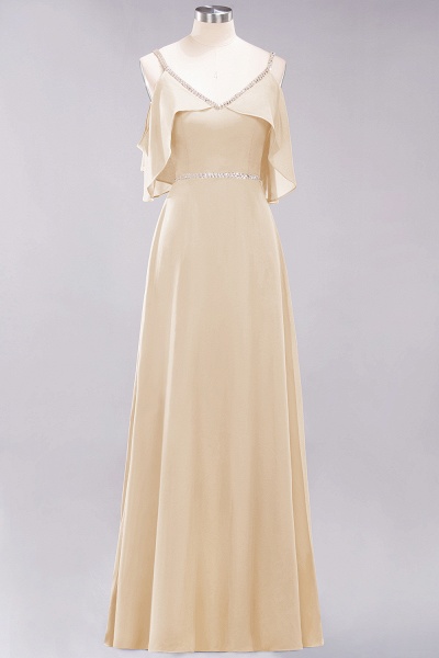 elegant A-line Chiffon V-Neck Spaghetti Straps Sleeveless Floor-Length Bridesmaid Dresses with Beading Sash_14
