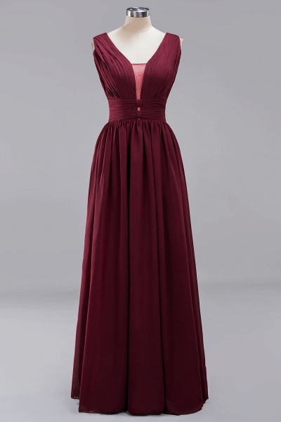 BM0214 A-Line Chiffon V-Neck Sleeveless Long Bridesmaid Dress_58