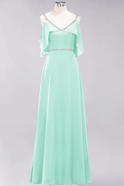 elegant A-line Chiffon V-Neck Spaghetti Straps Sleeveless Floor-Length Bridesmaid Dresses with Beading Sash_34