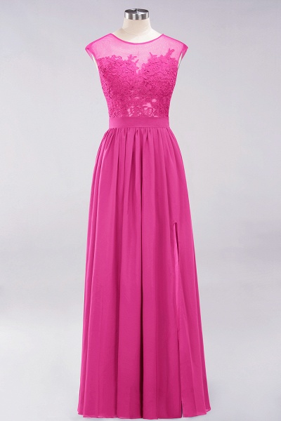 A-line Chiffon Lace Jewel Sleeveless Floor-Length Bridesmaid Dresses ...