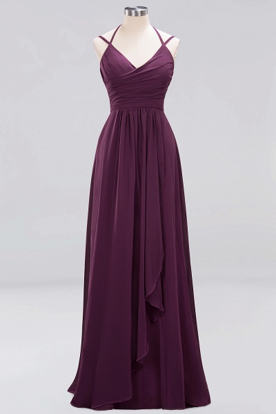 A-line Chiffon Spaghetti Straps Sleeveless Ruffles Floor-Length Bridesmaid Dresses_19