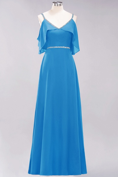 elegant A-line Chiffon V-Neck Spaghetti Straps Sleeveless Floor-Length Bridesmaid Dresses with Beading Sash_24