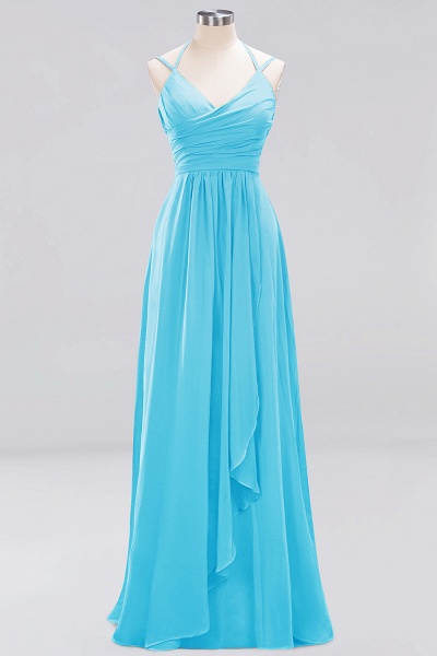 A-line Chiffon Spaghetti Straps Sleeveless Ruffles Floor-Length Bridesmaid Dresses_23