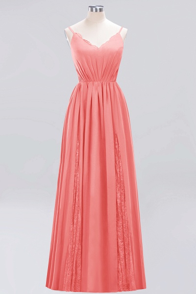 BM0213 A-Line Chiffon V-Neck Spaghetti Straps Long Bridesmaid Dress_7