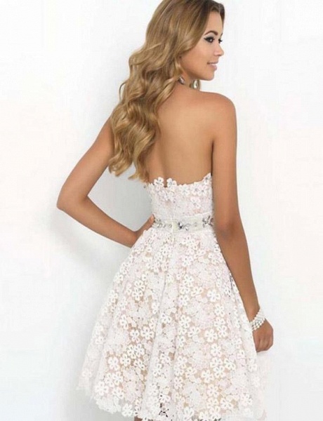 Fabulous Sweetheart Lace A-line Homecoming Dress_3
