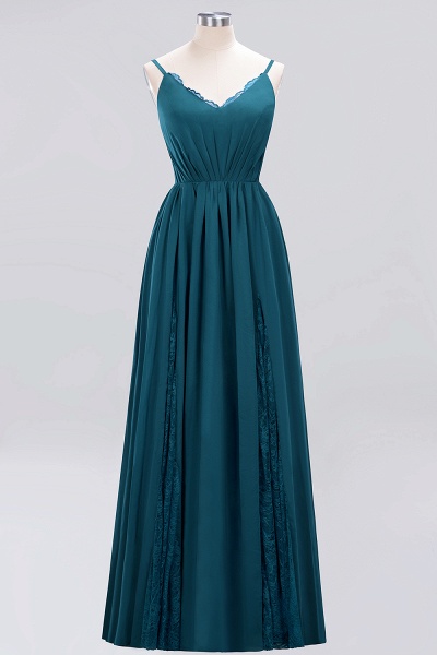 BM0213 A-Line Chiffon V-Neck Spaghetti Straps Long Bridesmaid Dress_26