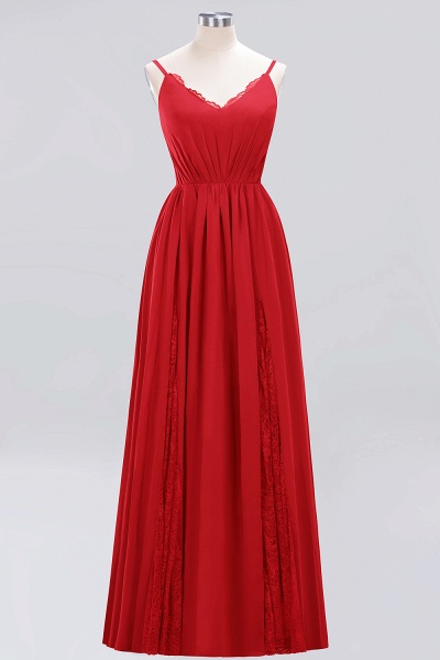 BM0213 A-Line Chiffon V-Neck Spaghetti Straps Long Bridesmaid Dress_8