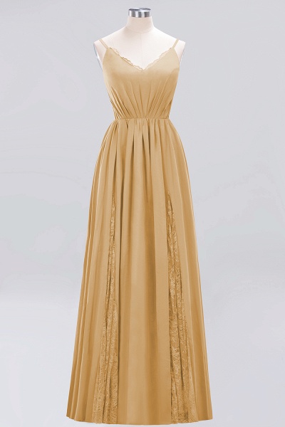 BM0213 A-Line Chiffon V-Neck Spaghetti Straps Long Bridesmaid Dress_13