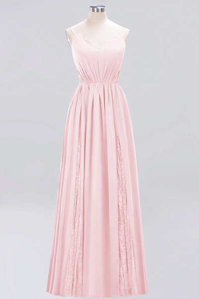 BM0213 A-Line Chiffon V-Neck Spaghetti Straps Long Bridesmaid Dress_3