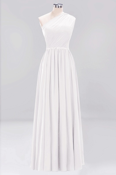 Elegant A-Line Burgundy Chiffon One-Shoulder Sleeveless Ruffles Floor-Length Bridesmaid Dresses with Beadings_1