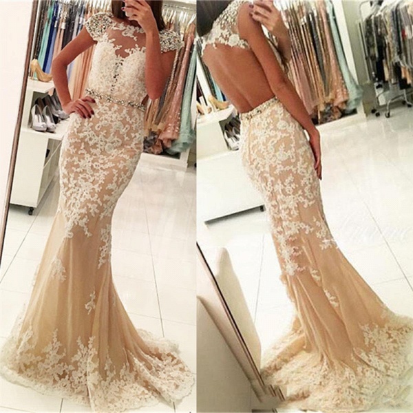 Latest Jewel Tulle Mermaid Prom Dress_3