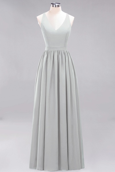 BM0152 Chiffon Lace V-Neck Sleeveless Straps Floor Length Bridesmaid Dress_29
