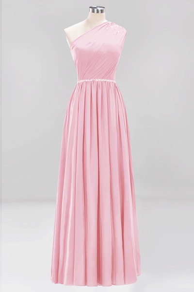 Elegant A-Line Burgundy Chiffon One-Shoulder Sleeveless Ruffles Floor-Length Bridesmaid Dresses with Beadings_4