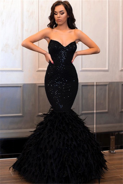 Fabulous Strapless Sequined Mermaid Prom Dress_1