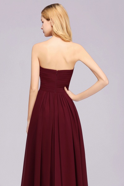 A-line Chiffon Sweetheart Strapless Ruffles Floor-length Bridesmaid Dress_56