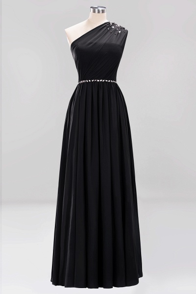Elegant A-Line Burgundy Chiffon One-Shoulder Sleeveless Ruffles Floor-Length Bridesmaid Dresses with Beadings_28