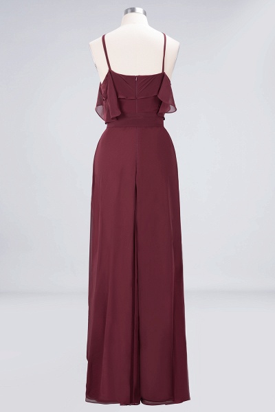 A-line Chiffon Spaghetti-Straps Sleeveless Ruffles Floor-Length Bridesmaid Dress with Bow Sash_9