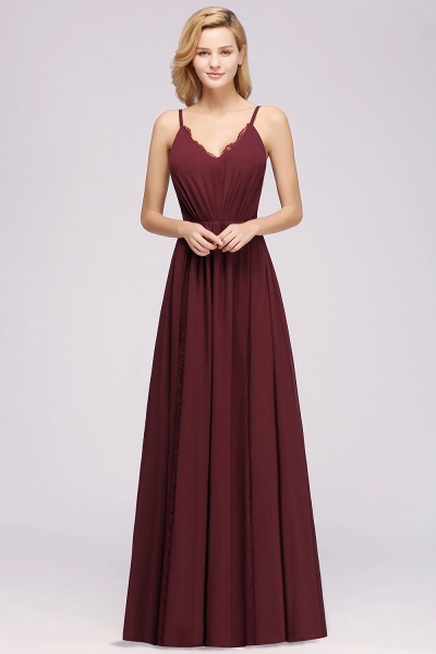 BM0213 A-Line Chiffon V-Neck Spaghetti Straps Long Bridesmaid Dress_35