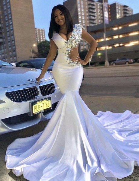 Rhinestone mermaid shop prom dress