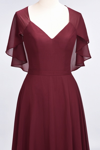 A-Line Chiffon Satin V-Neck short-sleeves Floor-Length Bridesmaid Dress_55