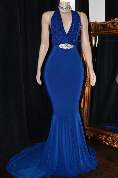 Marvelous V-neck Appliques Mermaid Prom Dress_1