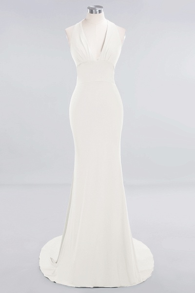 BM0670 Elegantes Brautjungfernkleid mit Neckholder und V-Ausschnitt im Meerjungfrau-Stil_2