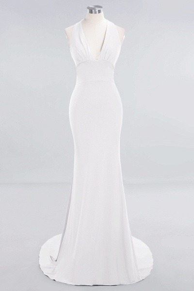 BM0670 Elegantes Brautjungfernkleid mit Neckholder und V-Ausschnitt im Meerjungfrau-Stil_1