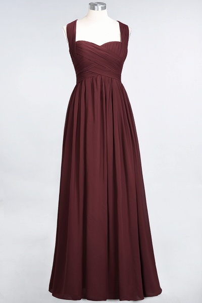 BM0420 Burgundy Simple Cap Sleeves Sweetheart Bridesmaid Dress_10