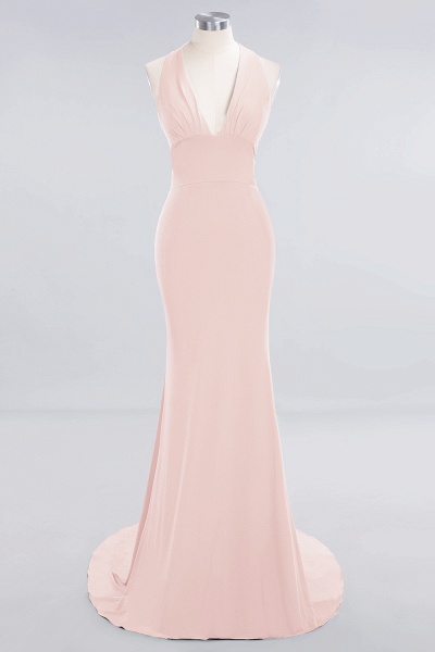 BM0670 Elegantes Brautjungfernkleid mit Neckholder und V-Ausschnitt im Meerjungfrau-Stil_5