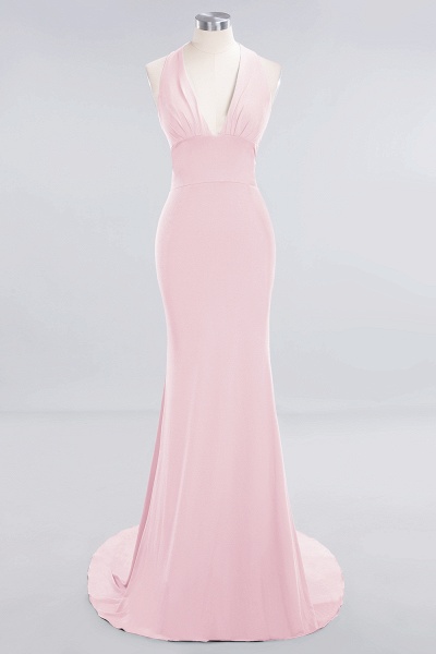 Elegant Halter Deep V-neck Open Back Floor-length Mermaid Prom Dress_3
