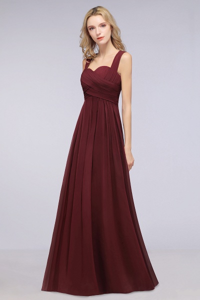 BM0420 Burgundy Simple Cap Sleeves Sweetheart Bridesmaid Dress_38