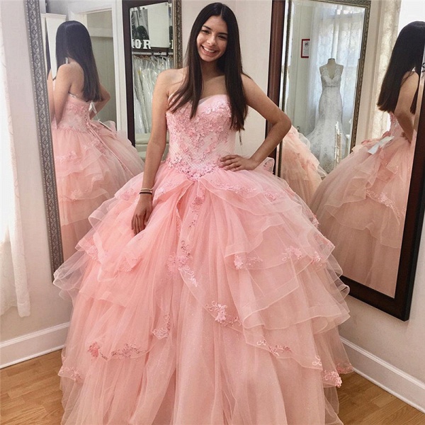 Excellent Sweetheart Tulle Ball Gown Quinceanera Dress_1