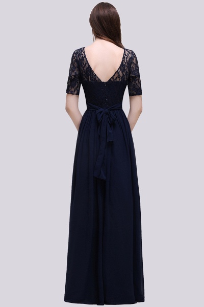 Elegant A-line Chiffon Lace Scoop Half-Sleeve Floor-Length Bridesmaid Dress_2