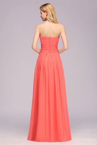 BM0792 Simple Sweetheart Strapless Flower A-line Bridesmaid Dress_2