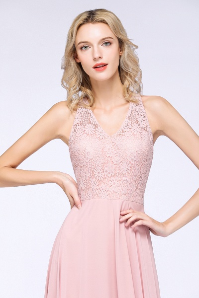 BM0795 Trendy Illusion Lace Sleeveless Bridesmaid Dress_5