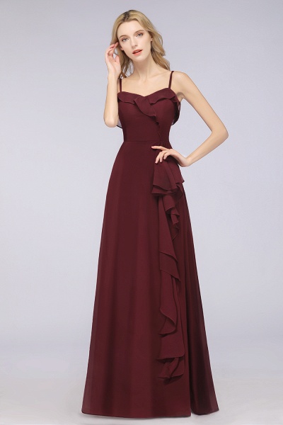 Spaghetti Straps A-Line Chiffon Backless Floor-length Prom Dress With Ruffles_35