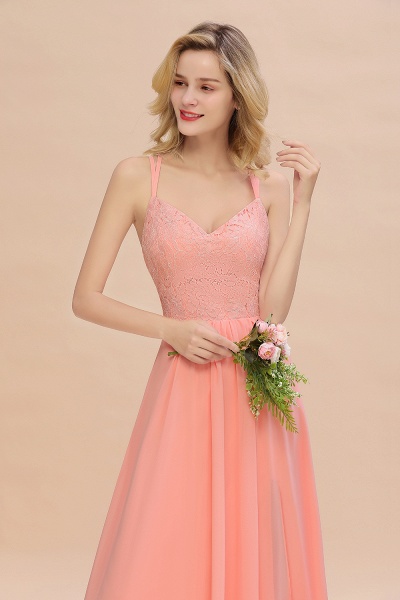 Beautiful A-Line Chiffon Spaghetti Straps Sweetheart Floor-length Split Bridesmaid Dress_57