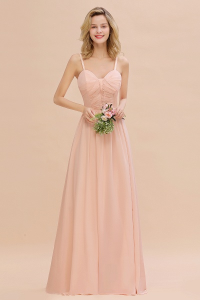 BM0749 Simple Chiffon Straps Beadings Long Bridesmaid Dress_1