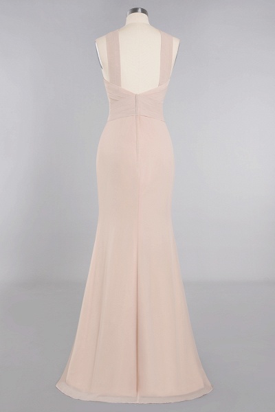 Elegant A-line Halter Keyhole Backless Floor-length Chiffon Bridesmaid Dresses_11