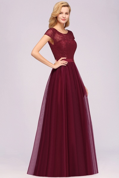 A-Line Chiffon Jewel Sleeveless Floor-Length Bridesmaid Dresses with Ruffles_5