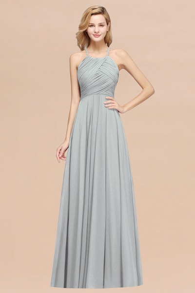 A-Line Chiffon Halter Ruffles Floor-Length Bridesmaid Dress_30