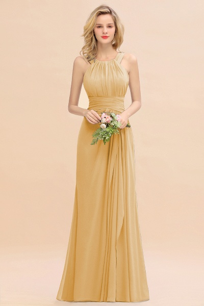 Long A-line Halter Chiffon Backless Floor-length Bridesmaid Dresses_13