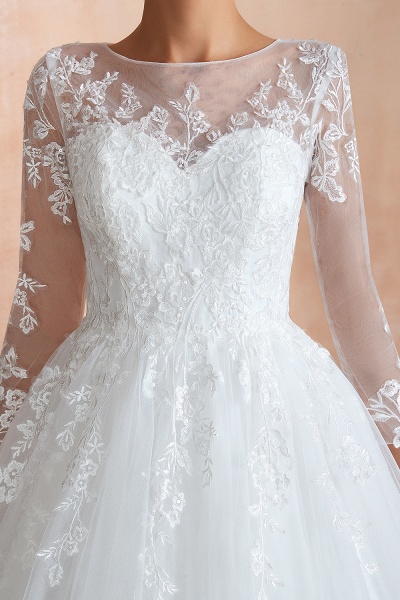 Wonderful Appliques Tulle A-line Wedding Dress_12