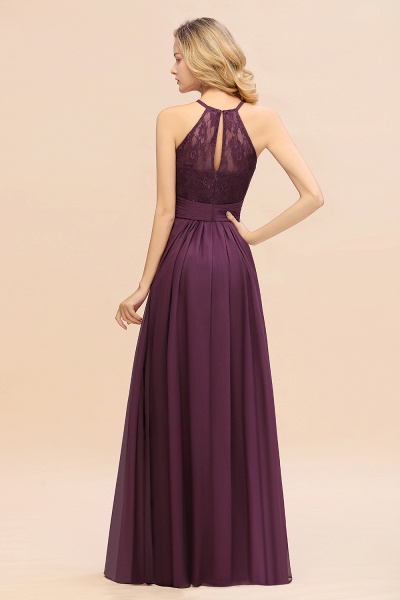 BM0766 Elegant Halter Ruffles Sleeveless Grape Lace Bridesmaid Dresses Affordable_52