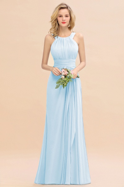 Long A-line Halter Chiffon Backless Floor-length Bridesmaid Dresses_23