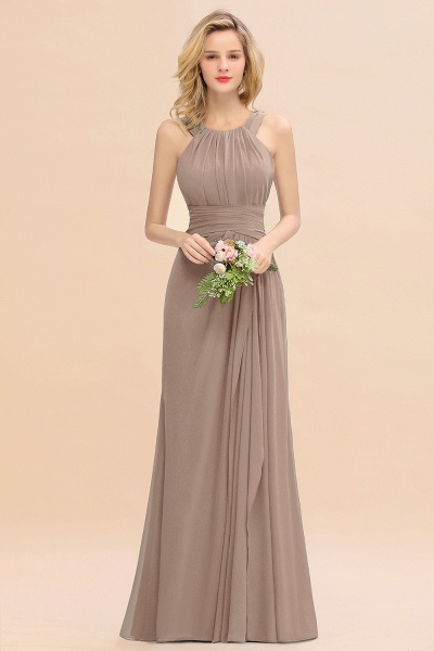 Long A-line Halter Chiffon Backless Floor-length Bridesmaid Dresses_16