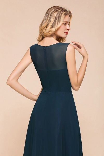 Chic Bateau Chiffon Floor-length A-Line Bridesmaid Dresses With Ruched_9